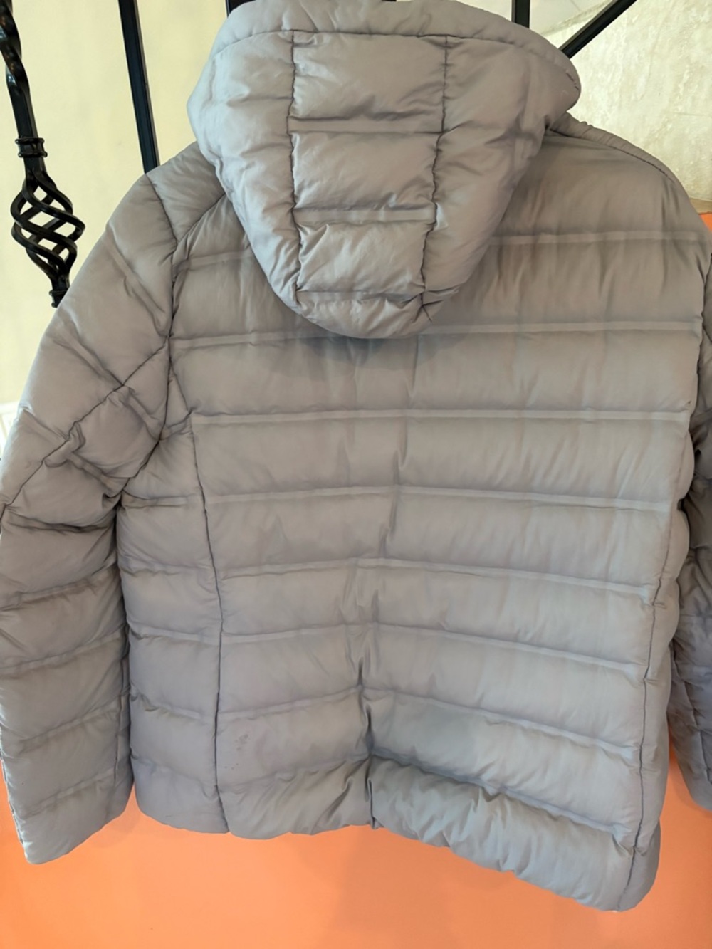 Uniqlo Light Gray Hooded Puffer Jacket - Picture 5 of 6